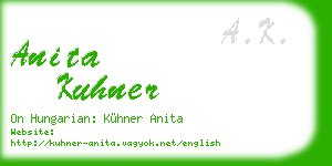 anita kuhner business card